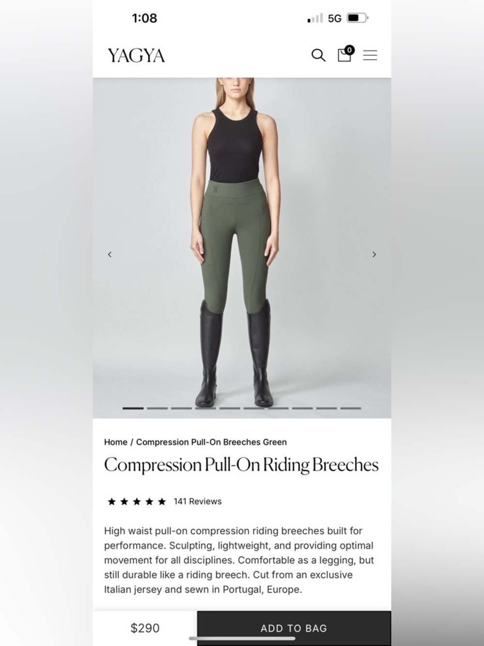 YAGYA Compression Pull on Riding Breeches - Picture 4 of 12